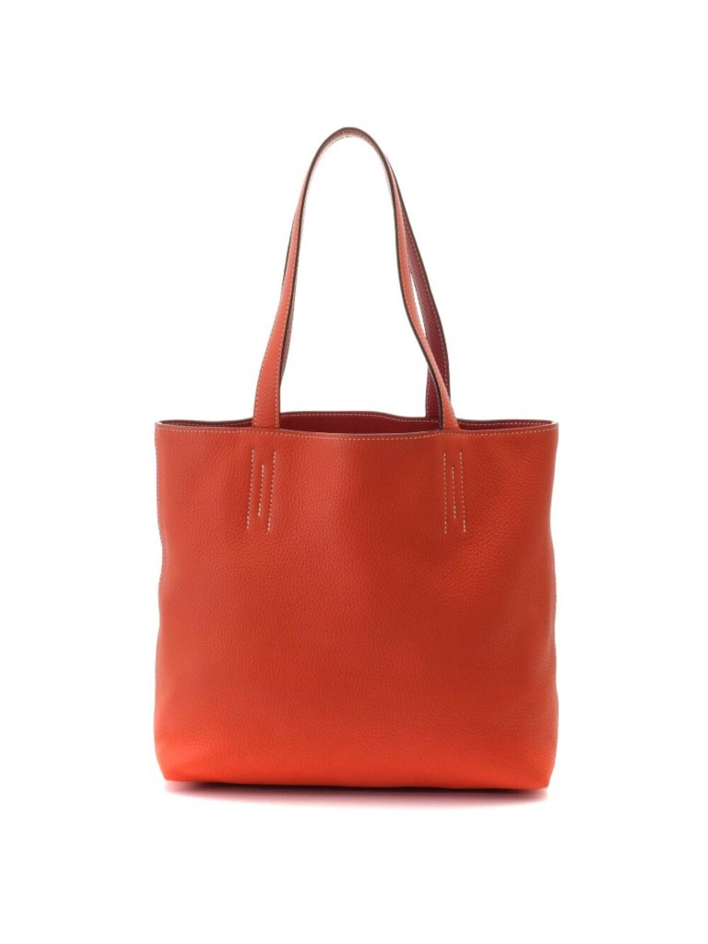 Hermes Double Sens Reversible Tote Bag Taurillon Clemence Rouge Casaque Rose